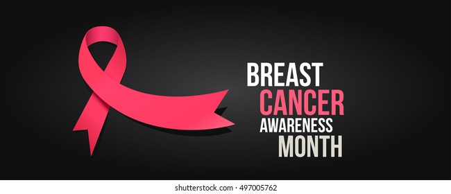 Cancer awareness pink ribbon - vector illustration