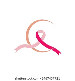 Cancer awareness ribbon design vector template