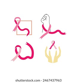 Cancer awareness ribbon design vector template