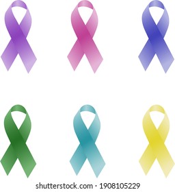 Cancer awareness ribbons  isolated vector