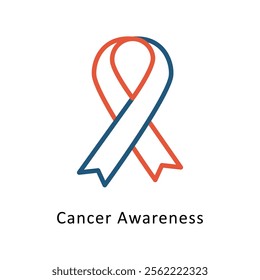 Cancer Awareness Vector Two Color Icon. Eps File 10