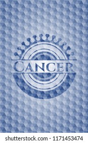Cancer blue polygonal emblem.