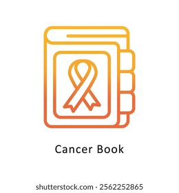 Cancer Book  Vector Gradient Icon. Eps File 10