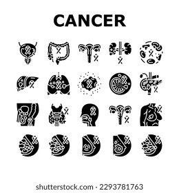 cancer breast health medical icons set vector. disease ribbon, hope day, women, october medical, care support, charity woman cancer breast health medical glyph pictogram Illustrations