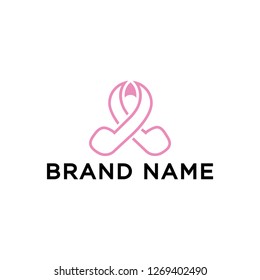 cancer call with line art style logo template design