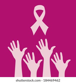 Cancer campaign design over pink background, vector illustration