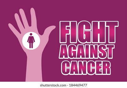 Cancer campaign design over pink background, vector illustration