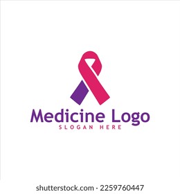 Cancer care logo for medical in vector