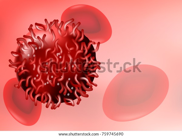血流中のがん細胞 赤い背景に赤血球と異常な細胞 医療用のベクターイラスト カラーに合わせて簡単に編集可能 のベクター画像素材 ロイヤリティフリー