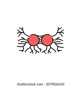 Cancer cell color line icon. Human diseases.