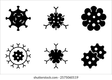 Cancer cell icon set, cancer disease vector illustration on white background