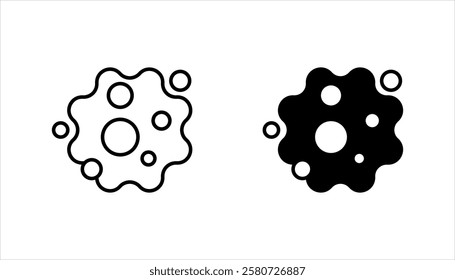 Cancer cell icon set, cancer disease vector illustration on white background.