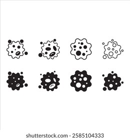 Cancer cell icon set, cancer disease vector illustration on white background.
