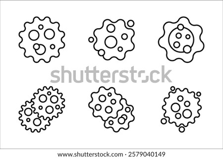 Cancer cell icon set, cancer disease vector illustration on white background.