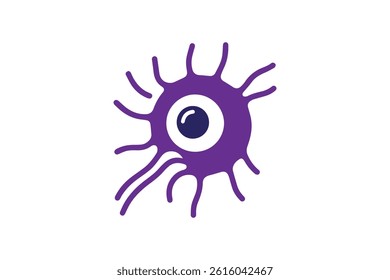 Cancer cell icon vector silhouette illustration