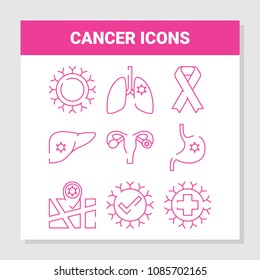 Cancer Cell Linear Icons