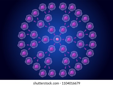 cancer cell stage and development vector