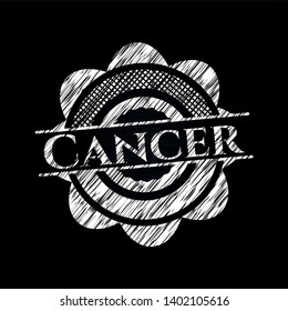 Cancer chalkboard emblem written on a blackboard. Vector Illustration. Detailed.