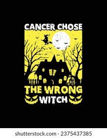 CANCER CHOSE  THE WRONG WITCH Pet t shirt design