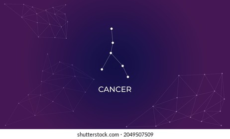 Cancer constellation background. Zodiac sign
