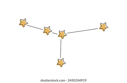 Cancer constellation map. Vector illustration.