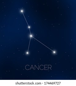 Cancer constellation in night sky