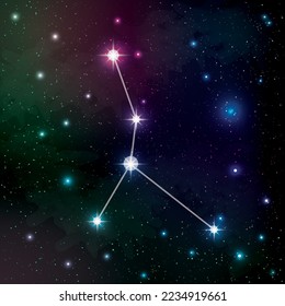 Constelación de cáncer en la imagen vectorial del cielo nocturno. Una de las constelaciones del Zodiac.