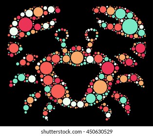 cancer constellation shape vector design by color point