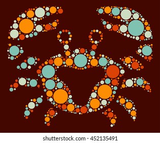 cancer constellation shape vector design by color point
