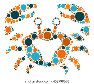 cancer constellation shape vector design by color point