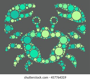 cancer constellation shape vector design by color point
