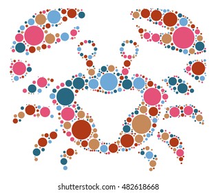 cancer constellation shape vector design by color point