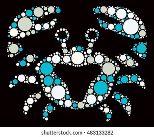 cancer constellation shape vector design by color point