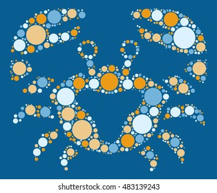 cancer constellation shape vector design by color point