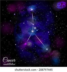 Cancer Constellation With Triangular Background. True star and nebulosity positions.   EPS 10. Smartly layered. Mask was used.