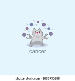 Cancer. Cute cartoon horoscope. Funny stock vector illustration of zodiac sign.
