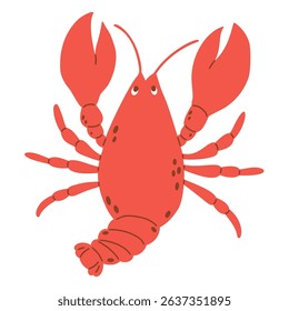Cancer. Cute red animal Hand drawing. Vector illustration