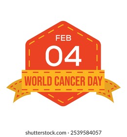 Cancer day badge vector template