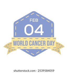 Cancer day badge vector template