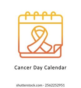 Cancer Day Calendar Vector Gradient Icon. Eps File 10