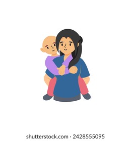 cancer day hugging vector pose illustration