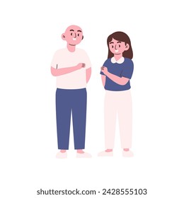 cancer day hugging vector pose illustration