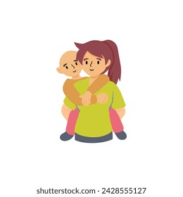 cancer day hugging vector pose illustration