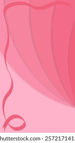 Cancer day vertical background. Pink cancer day banner with dangling ribbon. Place for text. Vector illustration in flat design style