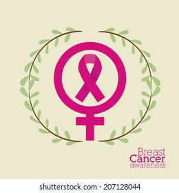 Cancer design over beige background, vector illustration