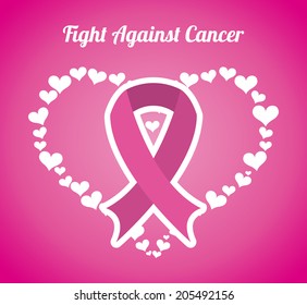 Cancer design over pink background, vector illustration