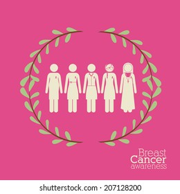 Cancer design over pink background, vector illustration