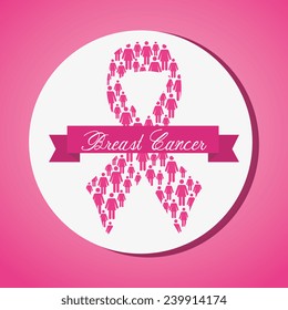 Cancer design over pink background, vector illustration.