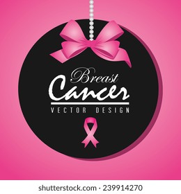 Cancer design over pink background, vector illustration.