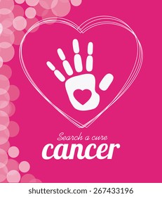 Cancer design over pink background, vector illustration.